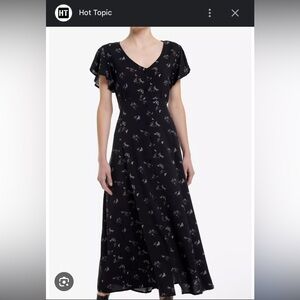 Hot Topic Black and White Butterfly Maxi Dress